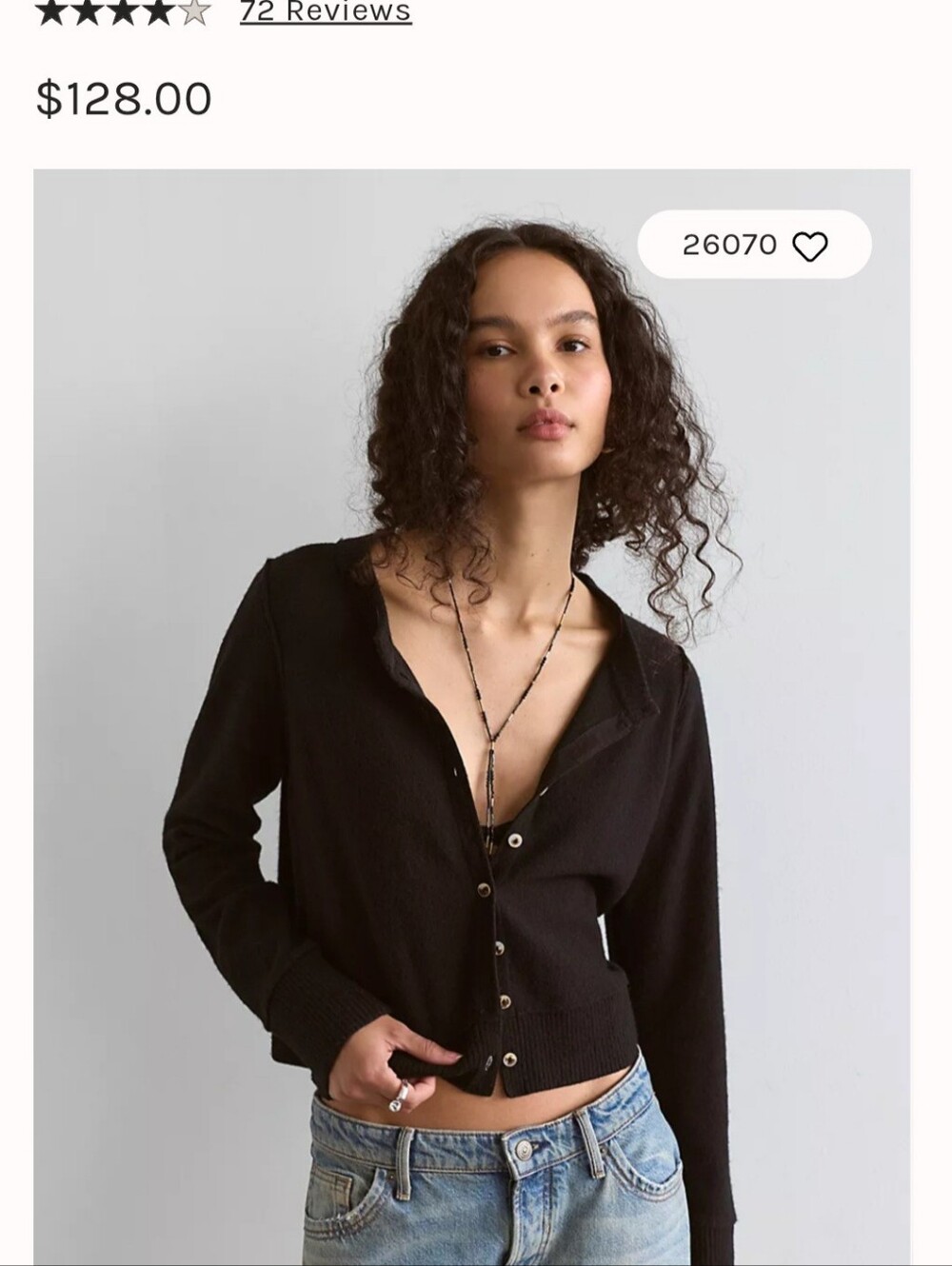 Free People Nocturnal Solid Cashmere Cardi  L